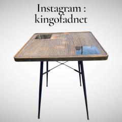 Jacques Adnet 1950s Stitched leather occasional table by Jacques Adnet - 4753898