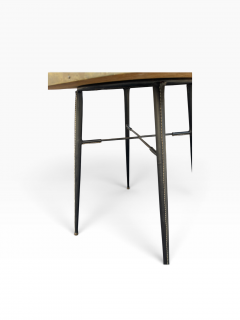 Jacques Adnet 1950s Stitched leather occasional table by Jacques Adnet - 4753902