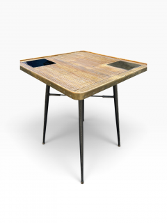 Jacques Adnet 1950s Stitched leather occasional table by Jacques Adnet - 4753903