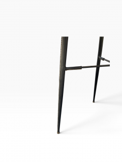 Jacques Adnet 1950s Stitched leather occasional table by Jacques Adnet - 4753905