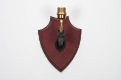 Jacques Adnet 1950s Stitched leather sconces by Jacques Adnet - 3031184