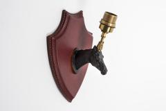Jacques Adnet 1950s Stitched leather sconces by Jacques Adnet - 3031186