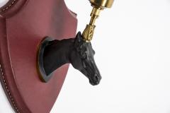Jacques Adnet 1950s Stitched leather sconces by Jacques Adnet - 3031187