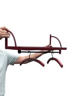 Jacques Adnet 1950s Stitched leather shelve and coat rack by Jacques Adnet - 4363610