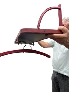 Jacques Adnet 1950s Stitched leather shelve and coat rack by Jacques Adnet - 4363619