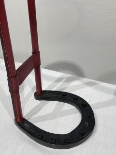 Jacques Adnet 1950s Stitched leather shoe horse umbrella stand by Jacques Adnet - 2545241