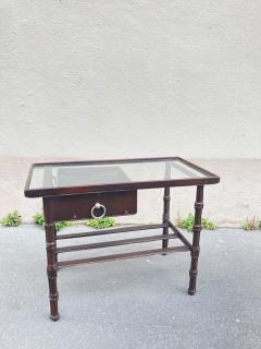 Jacques Adnet 1950s Stitched leather side table by Jacques Adnet - 3721783