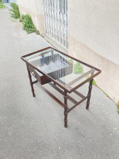 Jacques Adnet 1950s Stitched leather side table by Jacques Adnet - 3721789