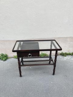 Jacques Adnet 1950s Stitched leather side table by Jacques Adnet - 3721790