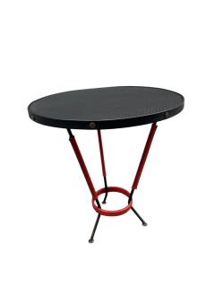 Jacques Adnet 1950s Stitched leather side table by Jacques Adnet - 4397677