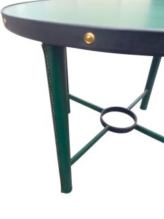 Jacques Adnet 1950s Stitched leather side table by Jacques Adnet - 4444210