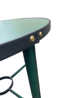 Jacques Adnet 1950s Stitched leather side table by Jacques Adnet - 4444211