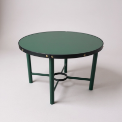 Jacques Adnet 1950s Stitched leather side table by Jacques Adnet - 4444213