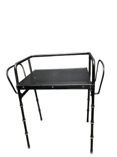 Jacques Adnet 1950s Stitched leather side table by Jacques Adnet - 4471541