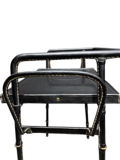 Jacques Adnet 1950s Stitched leather side table by Jacques Adnet - 4471544