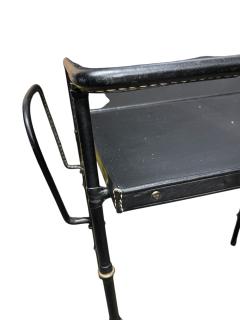 Jacques Adnet 1950s Stitched leather side table by Jacques Adnet - 4471546