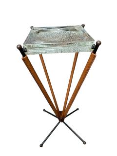 Jacques Adnet 1950s Stitched leather side table by Jacques Adnet - 4575008