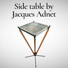 Jacques Adnet 1950s Stitched leather side table by Jacques Adnet - 4575013