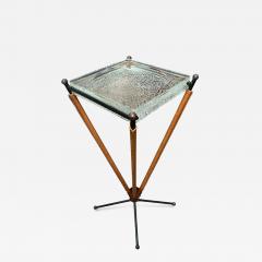 Jacques Adnet 1950s Stitched leather side table by Jacques Adnet - 4575245