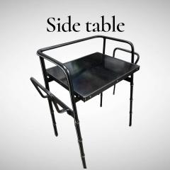 Jacques Adnet 1950s Stitched leather side table by Jacques Adnet - 4575504