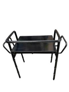 Jacques Adnet 1950s Stitched leather side table by Jacques Adnet - 4575509