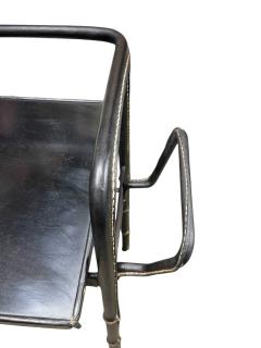 Jacques Adnet 1950s Stitched leather side table by Jacques Adnet - 4575511