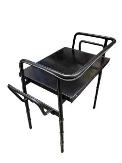Jacques Adnet 1950s Stitched leather side table by Jacques Adnet - 4575512