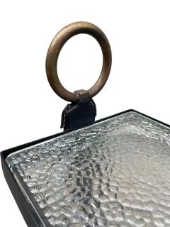 Jacques Adnet 1950s Stitched leather side table or vide poche by Jacques Adnet - 4381542