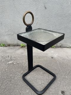 Jacques Adnet 1950s Stitched leather side table or vide poche by Jacques Adnet - 4381546