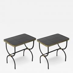 Jacques Adnet 1950s Stitched leather side tables by Jacques Adnet - 2904222