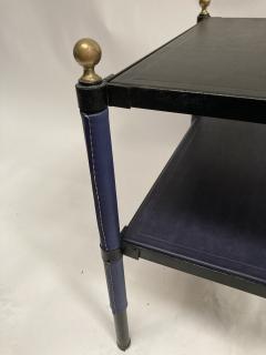 Jacques Adnet 1950s Stitched leather side tables by Jacques Adnet - 4097369