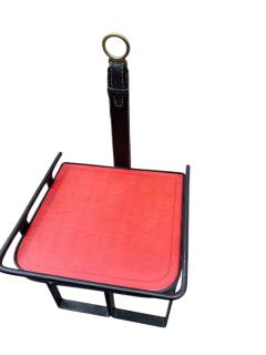 Jacques Adnet 1950s Stitched leather side tables by Jacques Adnet - 4368057