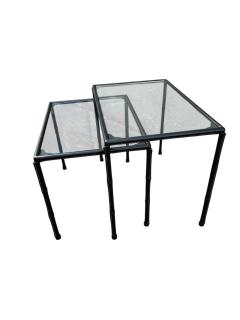 Jacques Adnet 1950s Stitched leather side tables by Jacques Adnet - 4479989