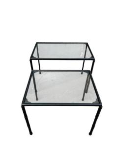 Jacques Adnet 1950s Stitched leather side tables by Jacques Adnet - 4479991