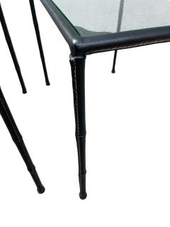 Jacques Adnet 1950s Stitched leather side tables by Jacques Adnet - 4479994