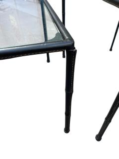 Jacques Adnet 1950s Stitched leather side tables by Jacques Adnet - 4479997