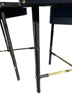 Jacques Adnet 1950s Stitched leather side tables by Jacques Adnet - 4533294