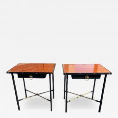 Jacques Adnet 1950s Stitched leather side tables by Jacques Adnet - 4533379