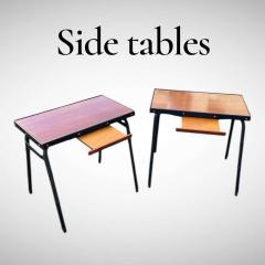 Jacques Adnet 1950s Stitched leather side tables by Jacques Adnet - 4551020