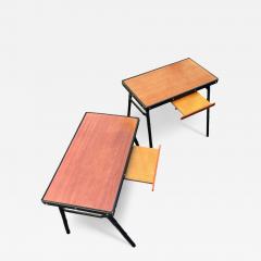 Jacques Adnet 1950s Stitched leather side tables by Jacques Adnet - 4552292
