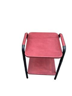 Jacques Adnet 1950s Stitched leather side tables by Jacques Adnet - 4567736