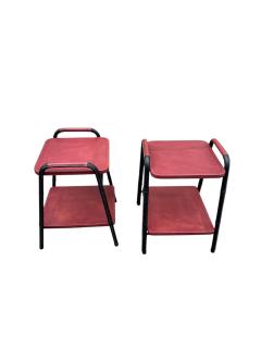Jacques Adnet 1950s Stitched leather side tables by Jacques Adnet - 4567738