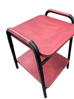 Jacques Adnet 1950s Stitched leather side tables by Jacques Adnet - 4567739
