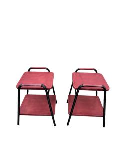 Jacques Adnet 1950s Stitched leather side tables by Jacques Adnet - 4567741
