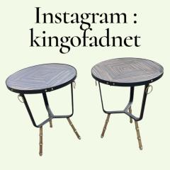 Jacques Adnet 1950s Stitched leather side tables by Jacques Adnet - 4771613