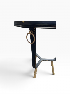 Jacques Adnet 1950s Stitched leather side tables by Jacques Adnet - 4771620