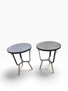 Jacques Adnet 1950s Stitched leather side tables by Jacques Adnet - 4771622