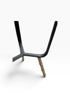 Jacques Adnet 1950s Stitched leather side tables by Jacques Adnet - 4771623