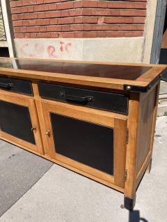 Jacques Adnet 1950s Stitched leather sideboard by Jacques Adnet - 3846197