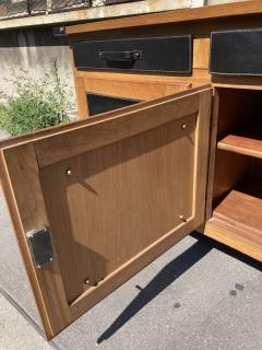 Jacques Adnet 1950s Stitched leather sideboard by Jacques Adnet - 3846208